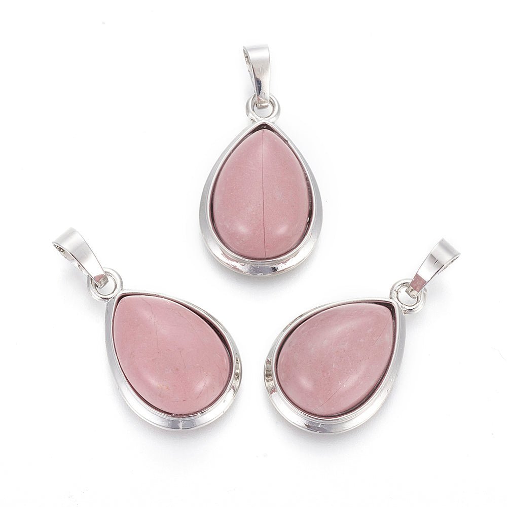 CIONDOLO GOCCIA IN RODOCROSITE - Guarigione emotiva, amore e gioia di vivere - Clorophilla Shop