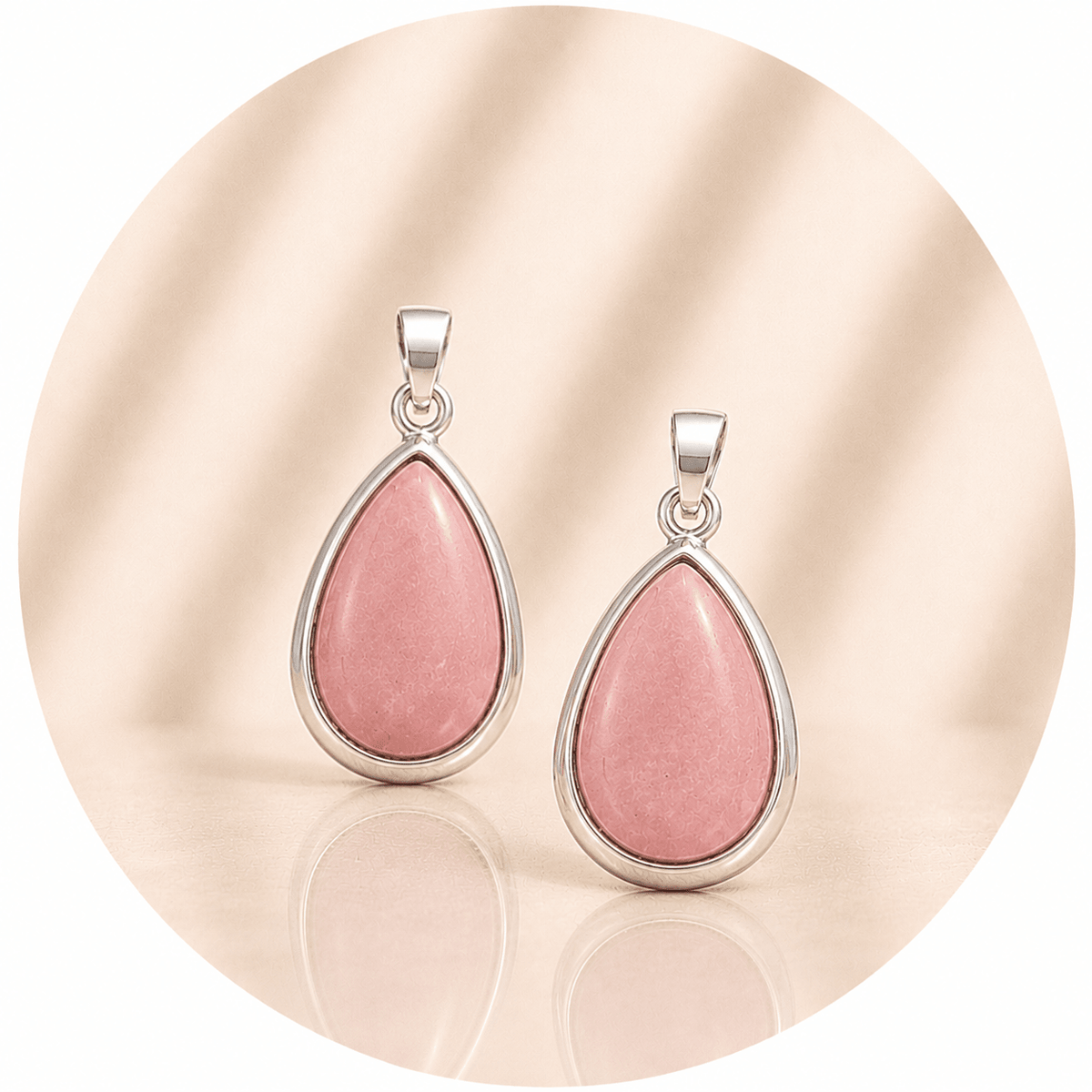 CIONDOLO GOCCIA IN RODOCROSITE - Guarigione emotiva, amore e gioia di vivere - Clorophilla Shop