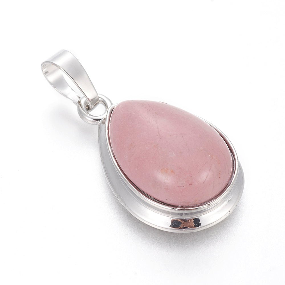 CIONDOLO GOCCIA IN RODOCROSITE - Guarigione emotiva, amore e gioia di vivere - Clorophilla Shop