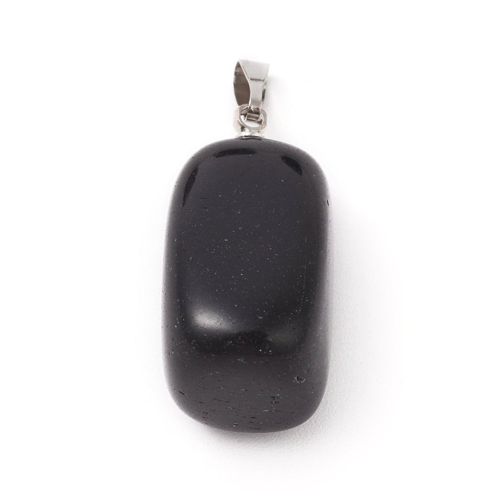 CIONDOLO IN AGATA NERA BURATTATA - Protezione, stabilità e forza interiore - Clorophilla Shop
