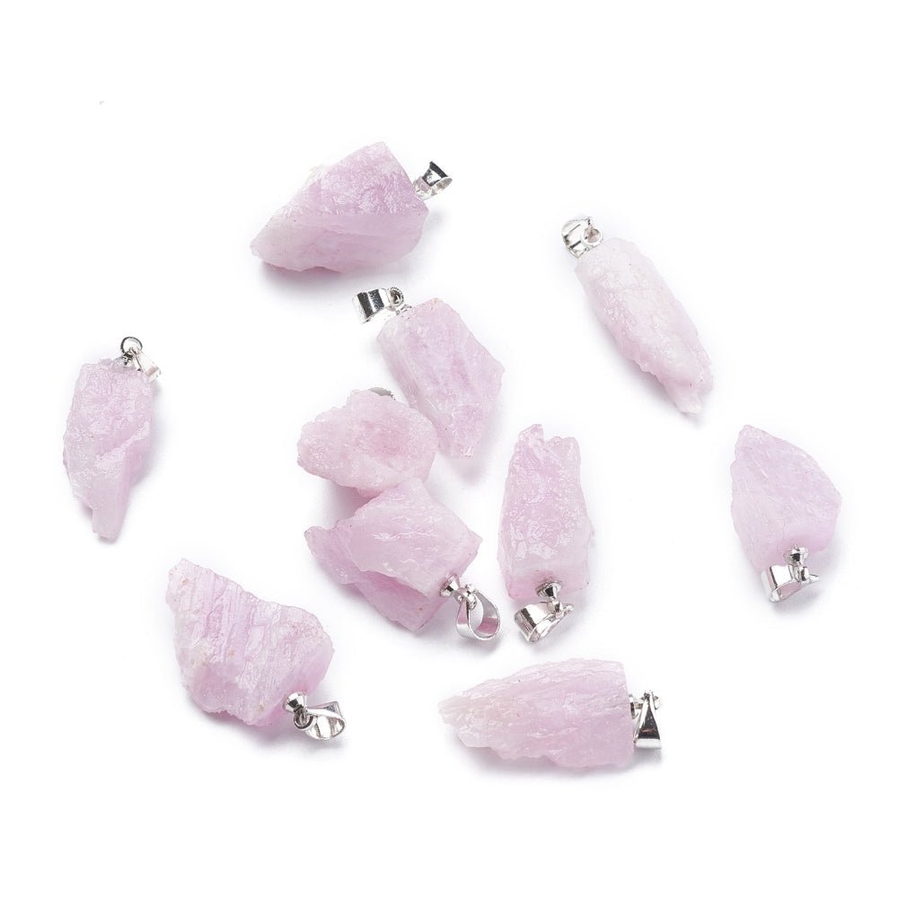 CIONDOLO IN KUNZITE GREZZA - Amore e guarigione emotiva - Clorophilla Shop