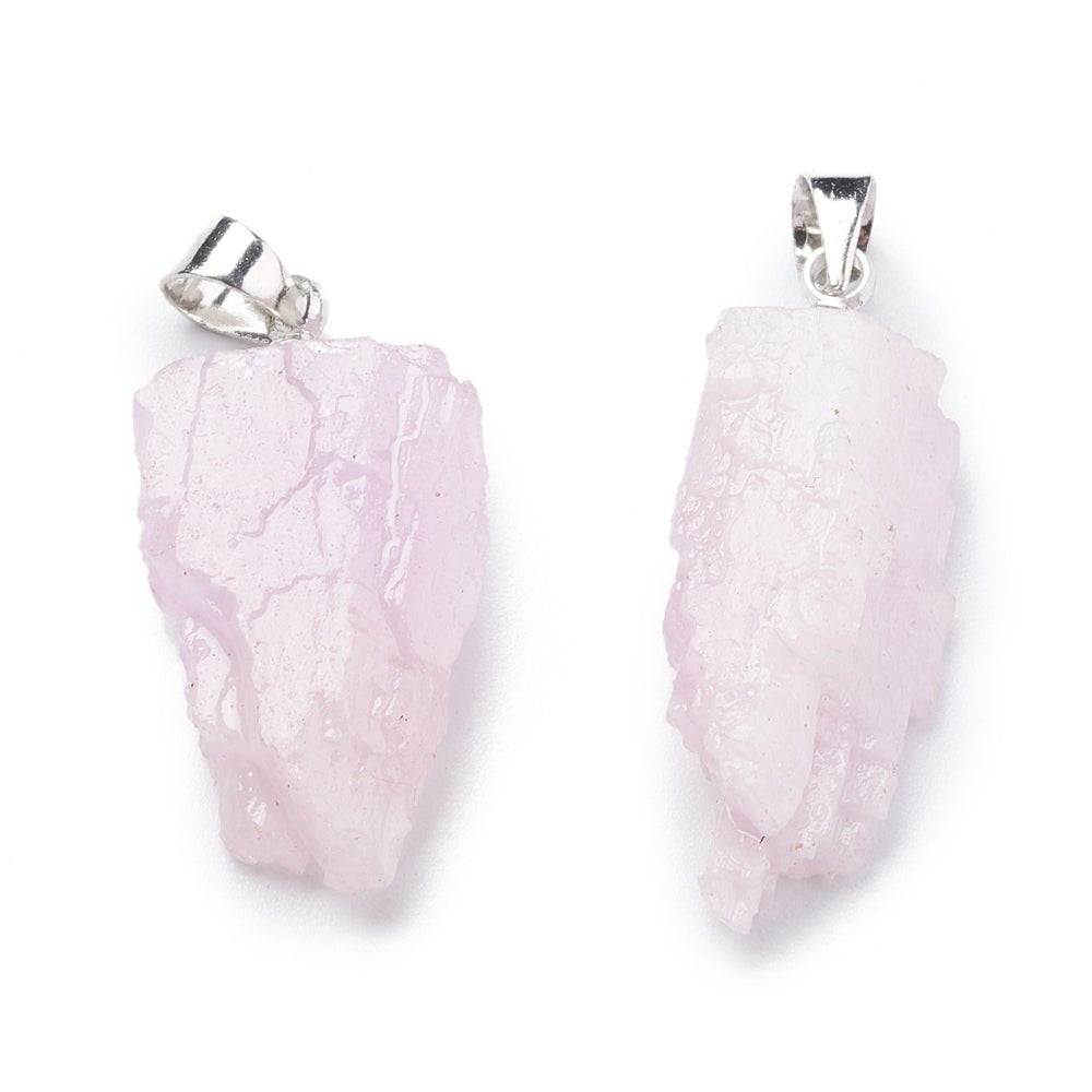 CIONDOLO IN KUNZITE GREZZA - Amore e guarigione emotiva - Clorophilla Shop