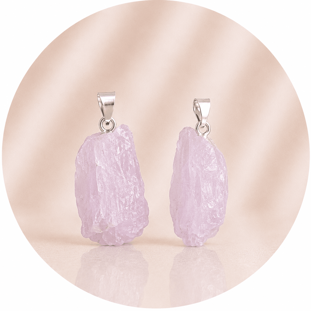 CIONDOLO IN KUNZITE GREZZA - Amore e guarigione emotiva - Clorophilla Shop