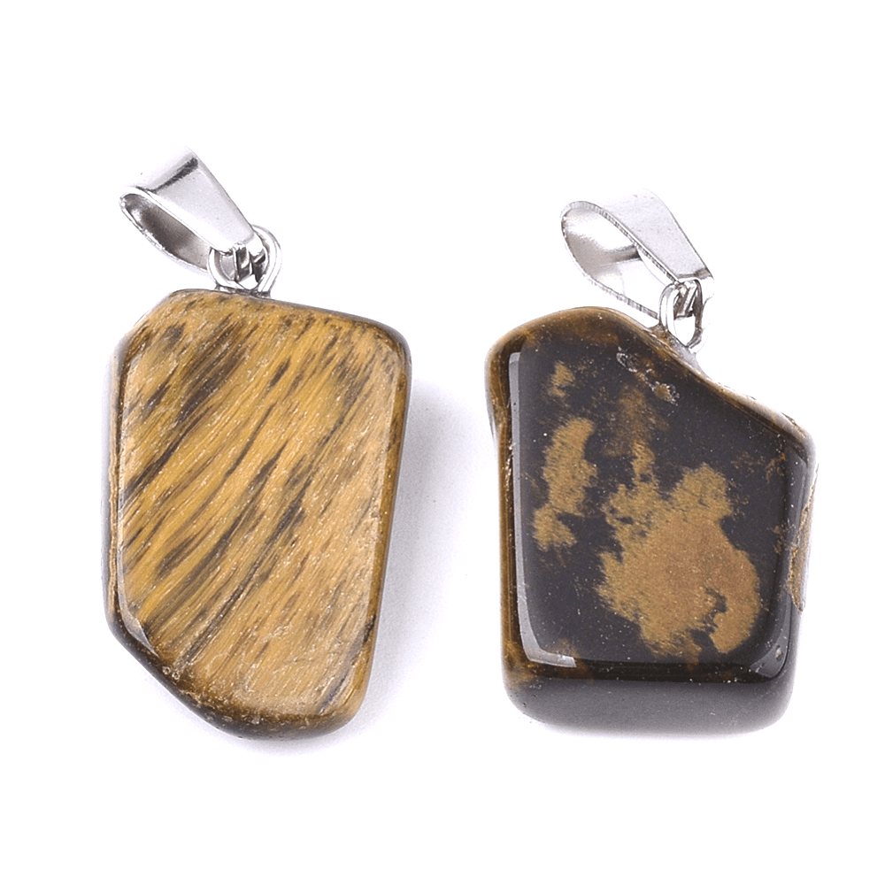 CIONDOLO IN OCCHIO DI TIGRE BURATTATO - Forza e Coraggio - Clorophilla Shop