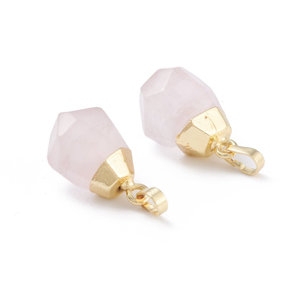 CIONDOLO IN QUARZO ROSA SFACCETTATO - Amore e armonia - Clorophilla Shop
