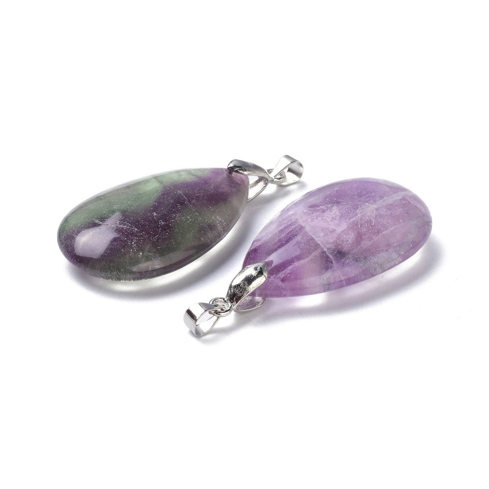 CIONDOLO LACRIMA IN FLUORITE - Chiarezza mentale, concentrazione e crescita personale - Clorophilla Shop