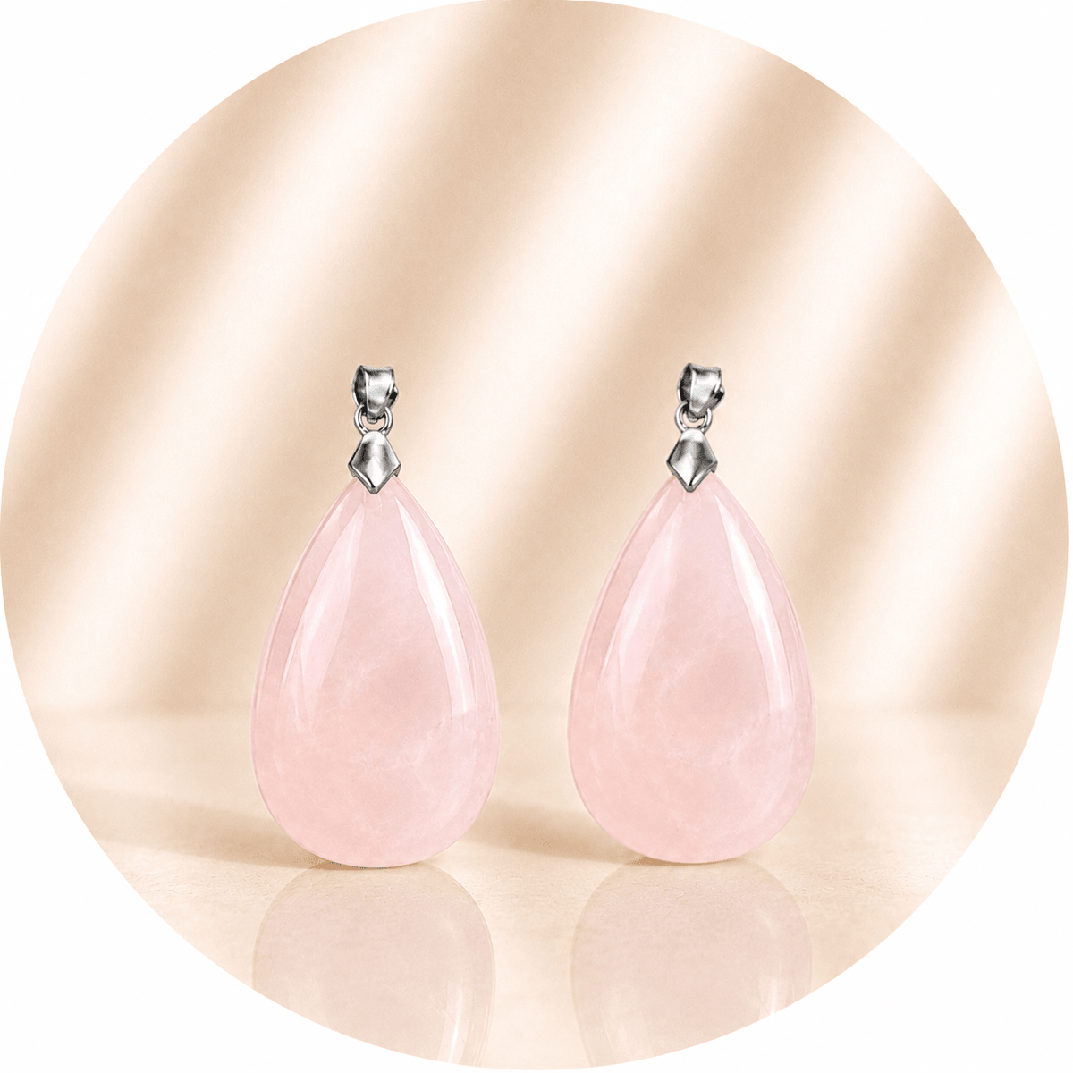 CIONDOLO LACRIMA IN QUARZO ROSA - Amore e armonia - Clorophilla Shop