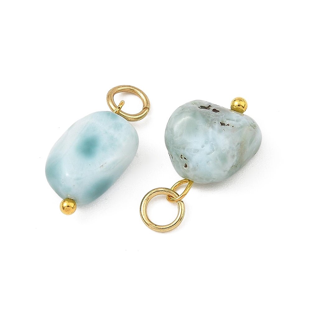 Ciondolo Mini in Pepita di Larimar Naturale - Serenità ed equilibrio - Clorophilla Shop