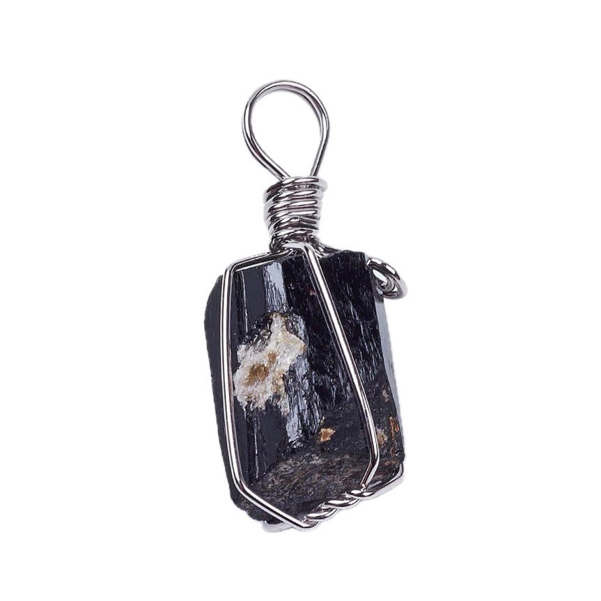 CIONDOLO MONOLITE IN TORMALINA NERA - Protezione dalle energie negative - Clorophilla Shop