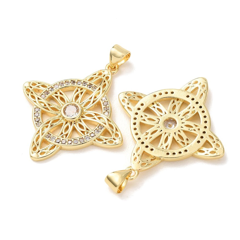 Ciondolo Nodo della Strega con Zirconi – Protezione e Forza Magica - Clorophilla Shop