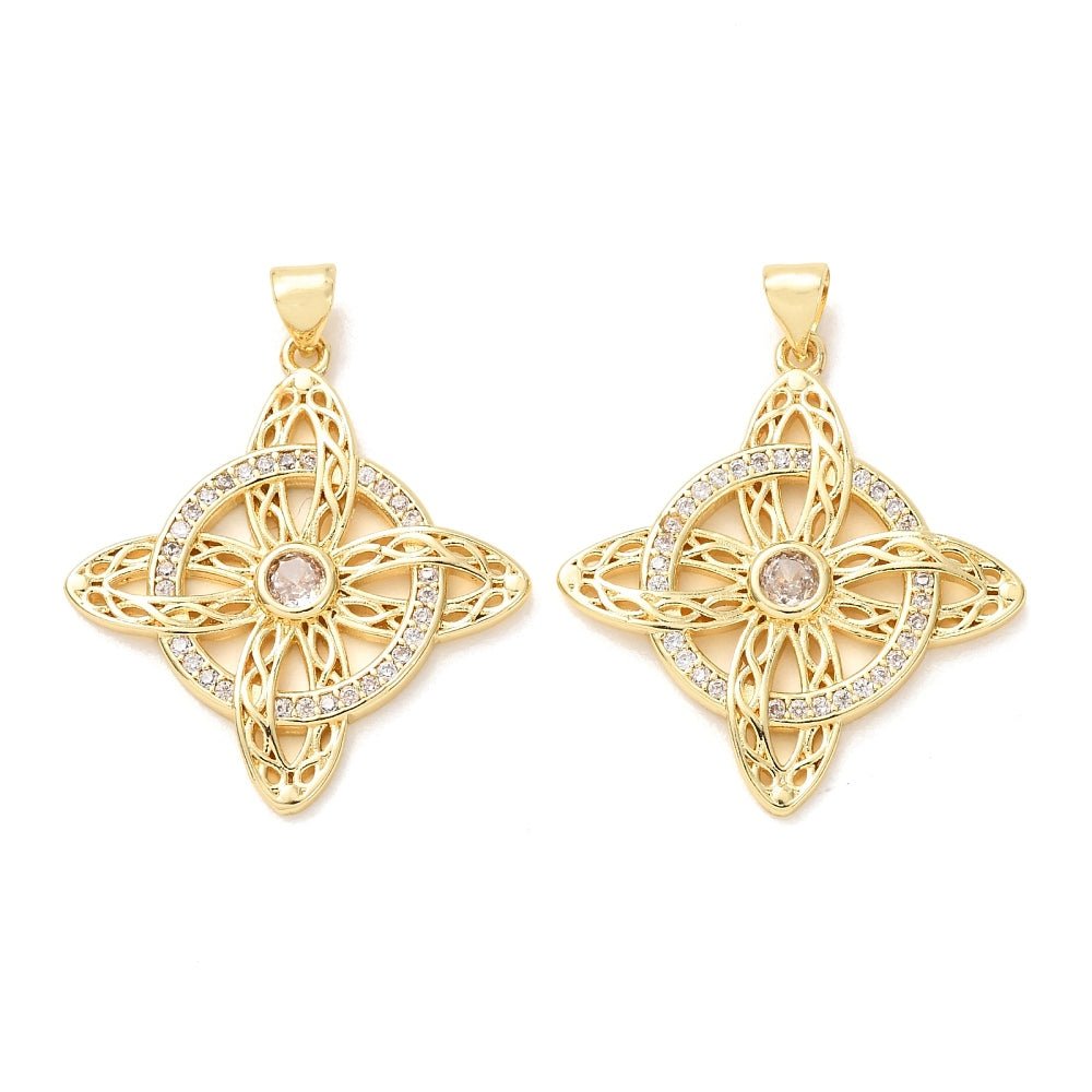 Ciondolo Nodo della Strega con Zirconi – Protezione e Forza Magica - Clorophilla Shop
