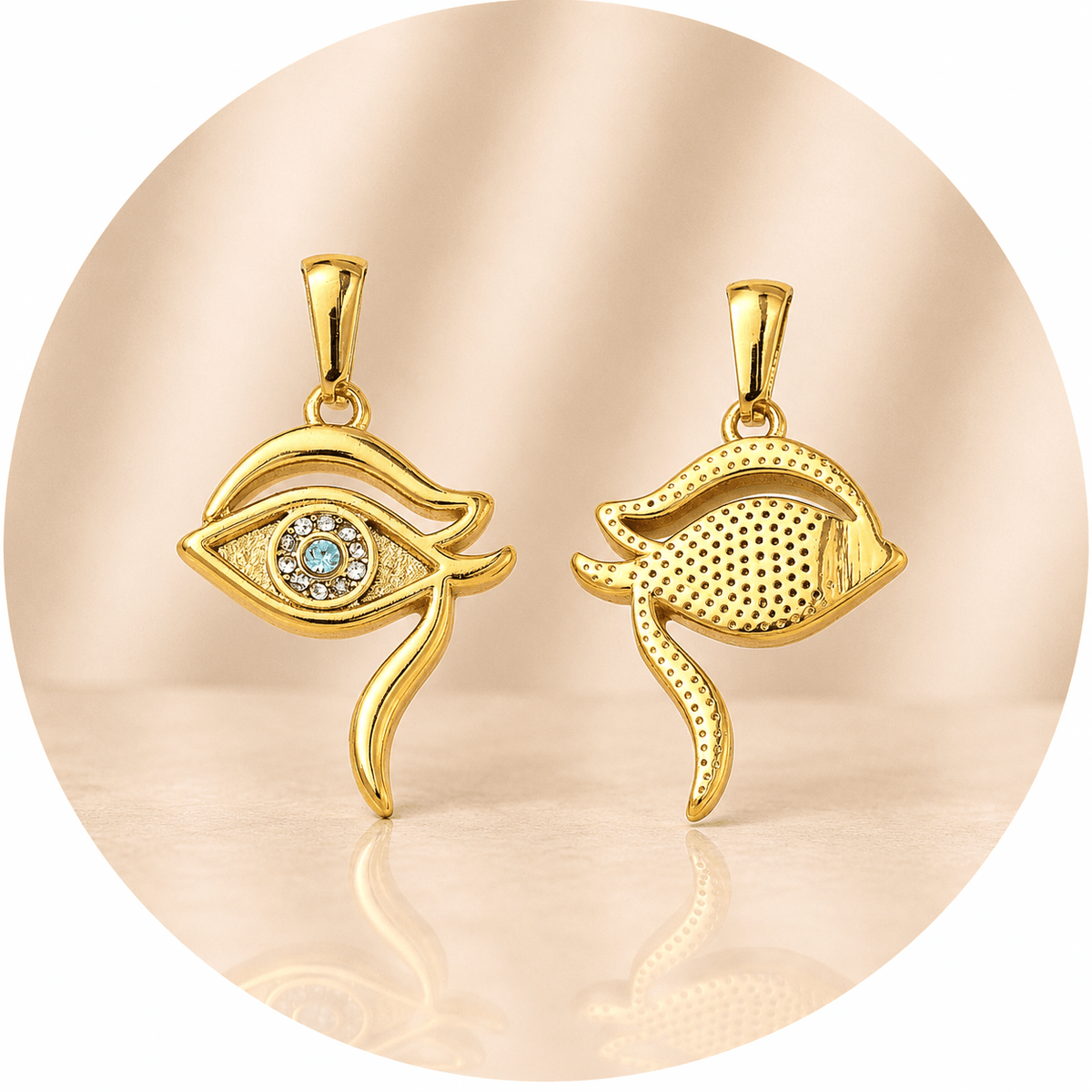 CIONDOLO OCCHIO DI HORUS CON STRASS - Protezione, intuizione e vigilanza - Clorophilla Shop