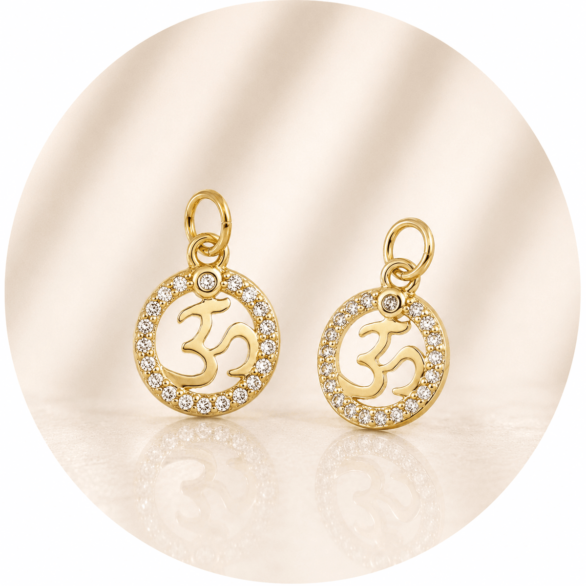 CIONDOLO OHM CON ZIRCONI MICRO PAVÉ - Energia universale, equilibrio e armonia - Clorophilla Shop