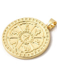 CIONDOLO OM MANI PADME HUM IN OTTONE PLACCATO ORO 18K – Simbolo Tibetano della Compassione - Clorophilla Shop