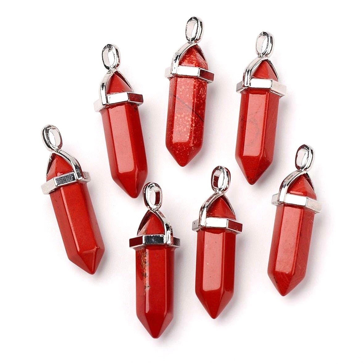 CIONDOLO PRISMA IN DIASPRO ROSSO - Forza, coraggio e radicamento - Clorophilla Shop