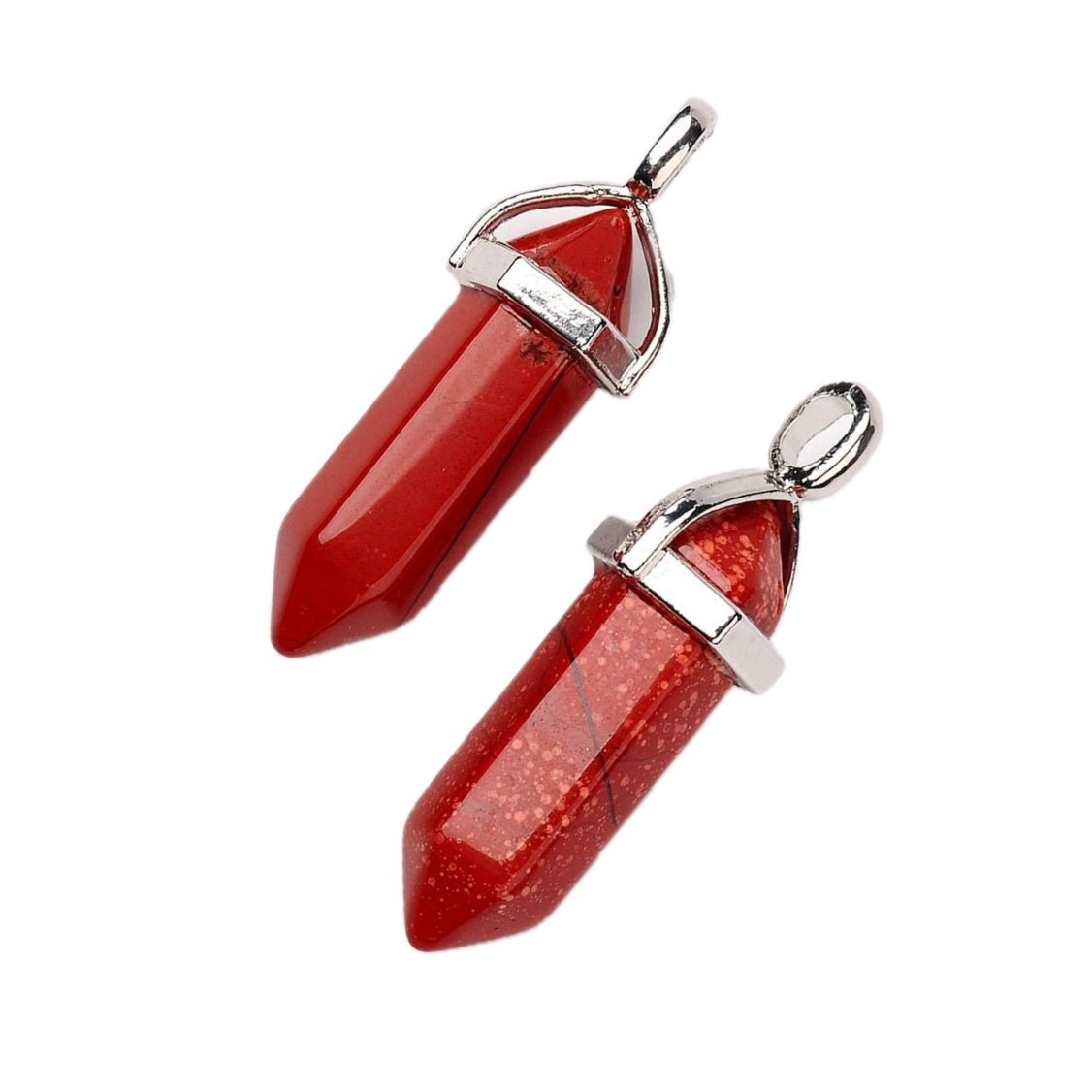 CIONDOLO PRISMA IN DIASPRO ROSSO - Forza, coraggio e radicamento - Clorophilla Shop