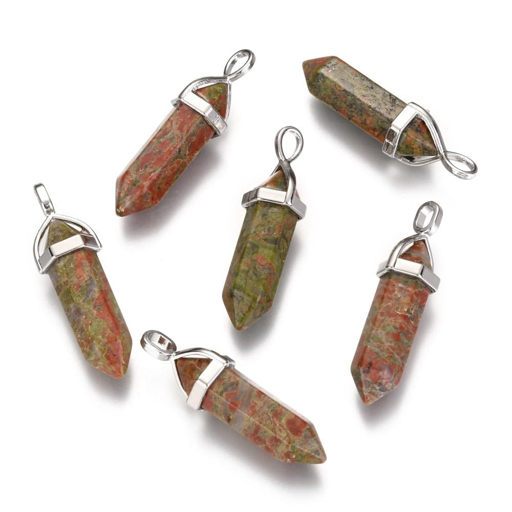CIONDOLO PRISMA IN UNAKITE - Equilibrio emotivo, crescita personale e rinnovamento - Clorophilla Shop
