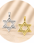 CIONDOLO STELLA DI DAVID IN ACCIAIO INOX - Protezione, equilibrio e connessione spirituale - Clorophilla Shop