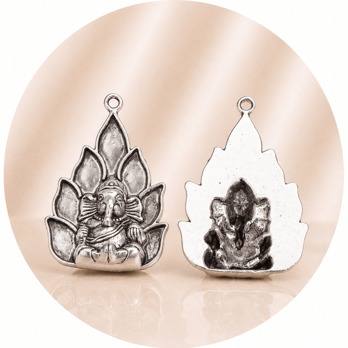 CIONDOLO TIBETANO GANESH ARGENTO ANTICO - Saggezza e prosperità - Clorophilla Shop