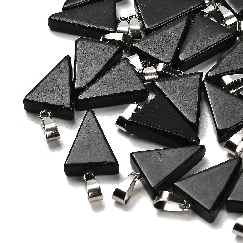 CIONDOLO TRIANGOLO IN OSSIDIANA NERA - Protezione, radicamento e chiarezza interiore - Clorophilla Shop