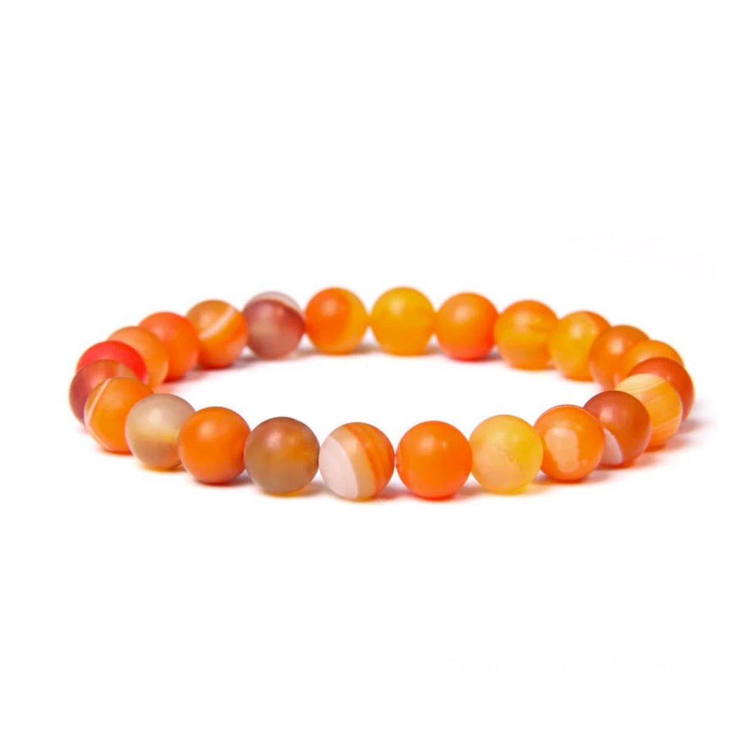 Clorophilla bracciale elastico in Agata Arancione striata - VITALITÀ - Clorophilla Shop
