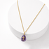 Collana con catena a croce e Ametista - Acciaio inox - Clorophilla Shop