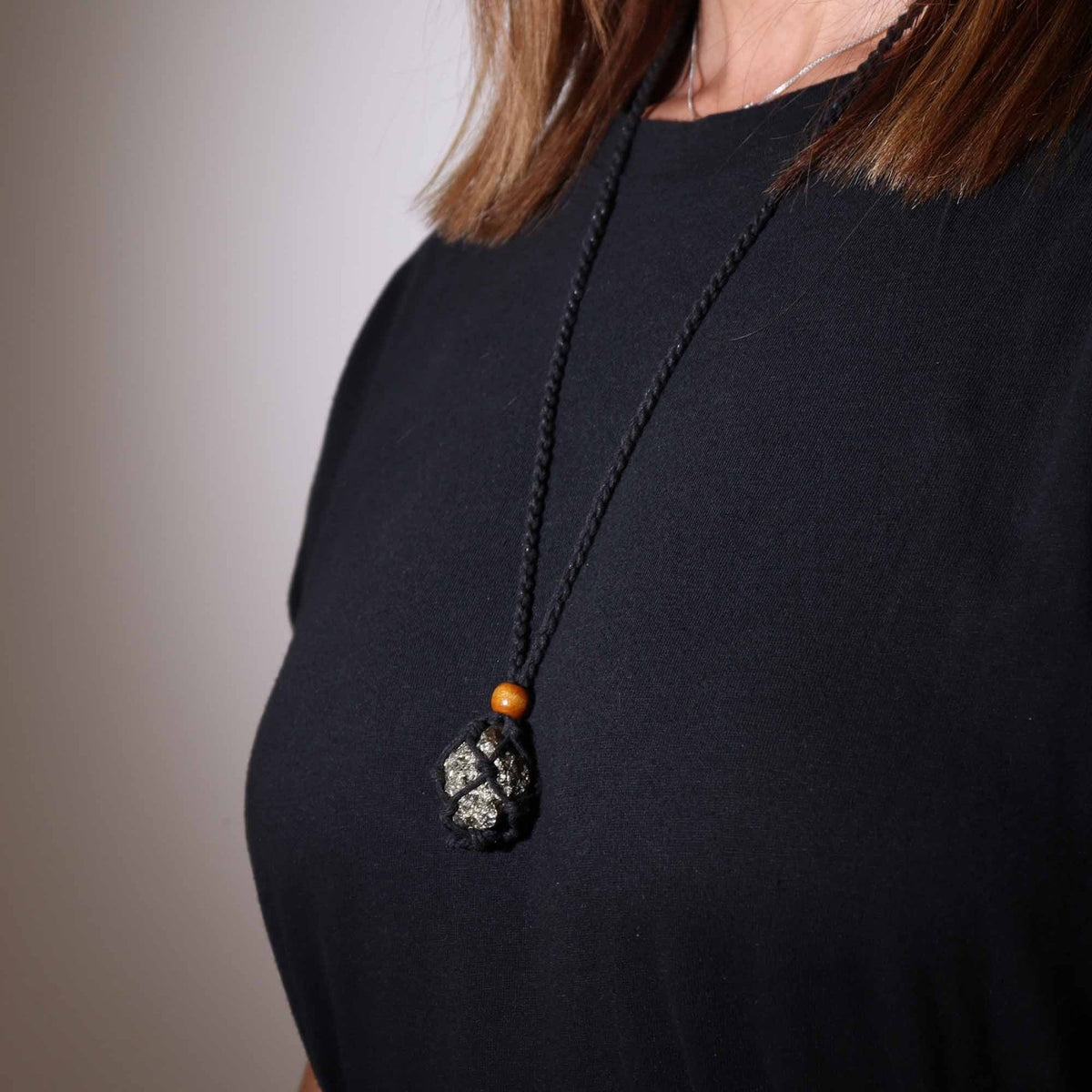 COLLANA CON GABBIETTA PER PIETRE - Nero - Clorophilla Shop