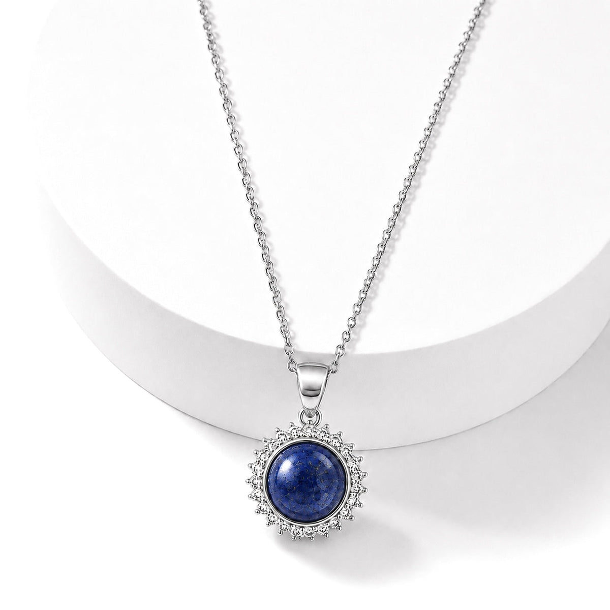 COLLANA CON LAPISLAZZULI E ZIRCONI IN ARGENTO 925 - Saggezza e intuizione - Clorophilla Shop