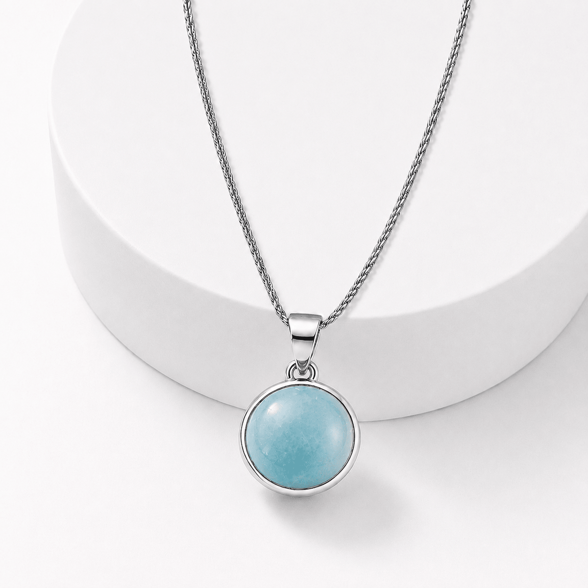 Collana con Larimar in Argento Sterling 925 – Calma e comunicazione - Clorophilla Shop
