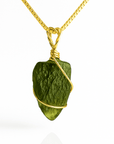 Collana con Moldavite naturale in Argento 925 - Confezione Regalo e garanzia - Clorophilla Shop