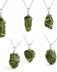 Collana con Moldavite naturale in Argento 925 - Confezione Regalo e garanzia - Clorophilla Shop