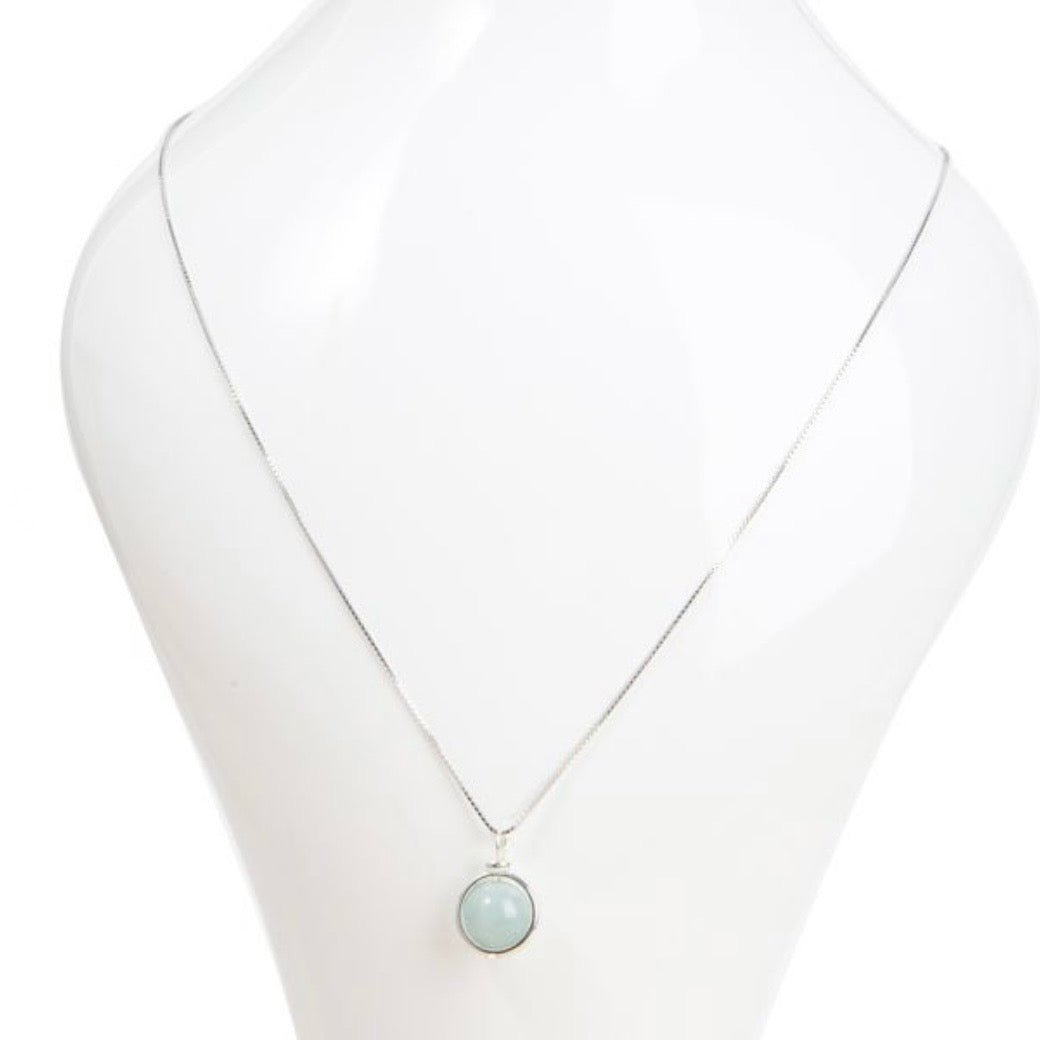 Collana con pendente a sfera in Acquamarina - Argento 925 - Clorophilla Shop