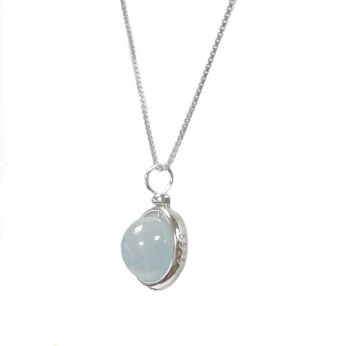 Collana con pendente a sfera in Acquamarina - Argento 925 - Clorophilla Shop