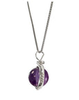 Collana con pendente a sfera in Ametista - Argento 925 - Clorophilla Shop
