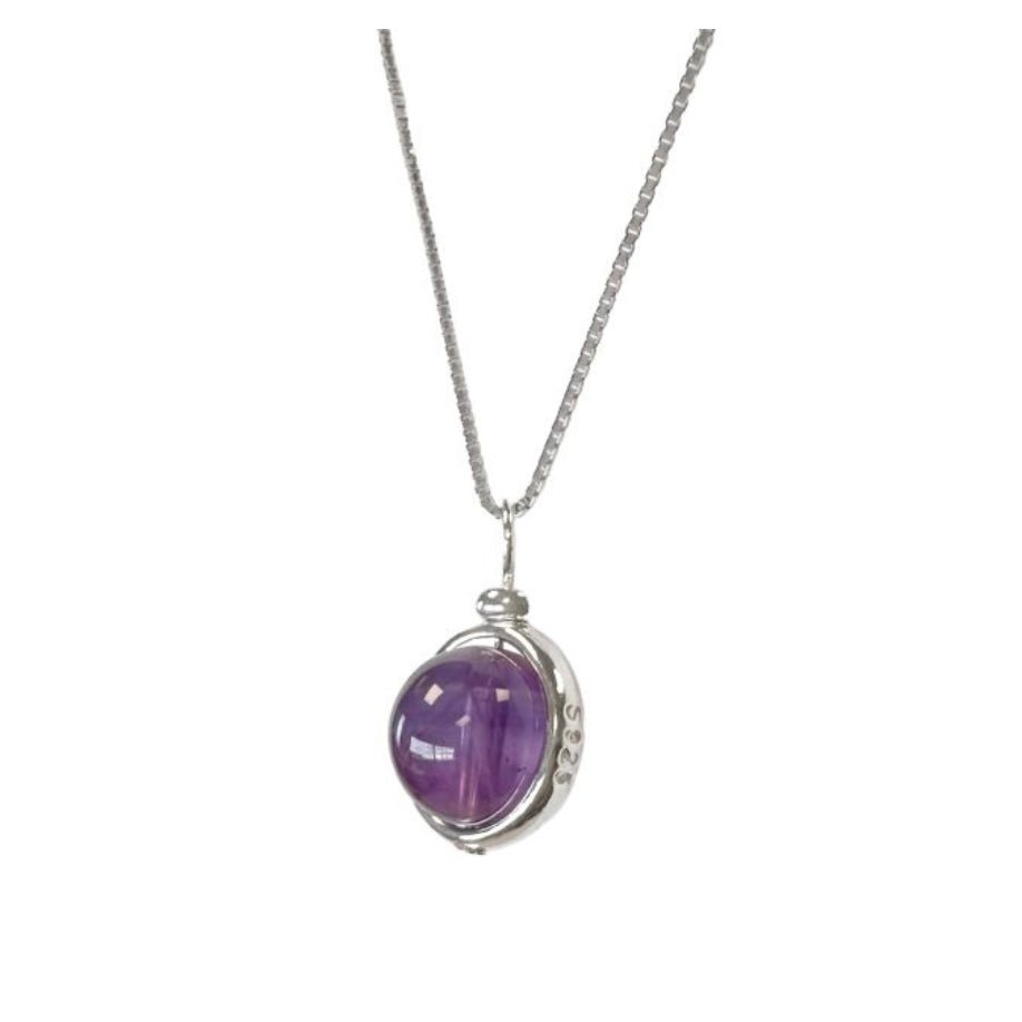 Collana con pendente a sfera in Ametista - Argento 925 - Clorophilla Shop