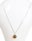 Collana con pendente a sfera in Occhio di tigre - Argento 925 - Clorophilla Shop