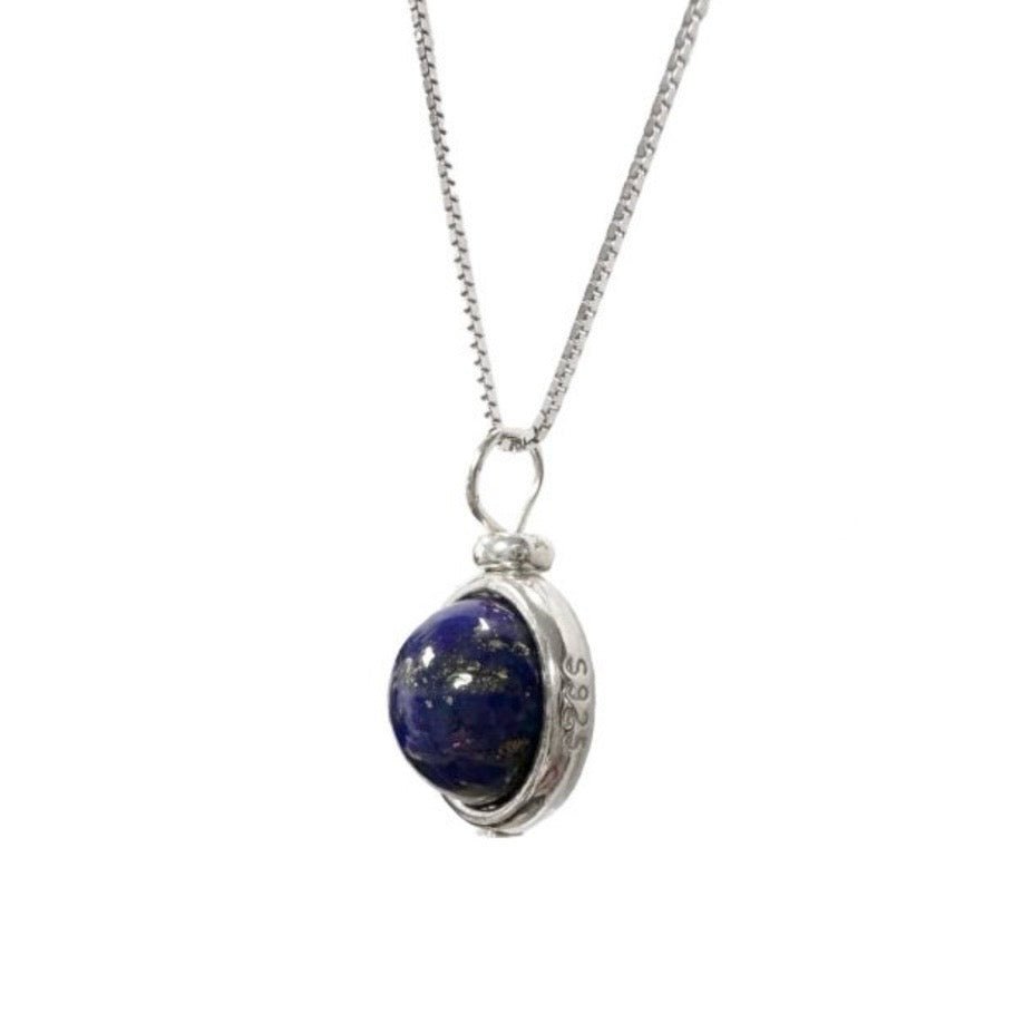 Collana con pendente a sfera in Pietra Lapislazzuli - Argento 925 - Clorophilla Shop