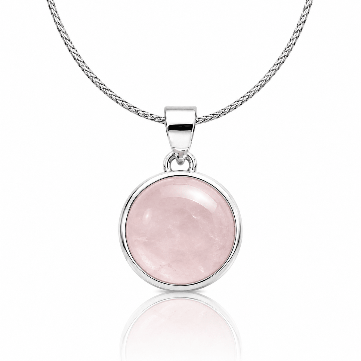 Collana con pendente in Quarzo Rosa - Argento 925 - Clorophilla Shop