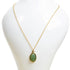 Collana in acciaio inox con pendente geometrico in pietra - Avventurina verde - Clorophilla Shop