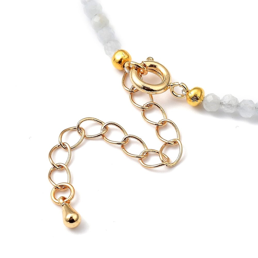 Collana in Acquamarina Naturale in ottone - calma e serenità - Clorophilla Shop