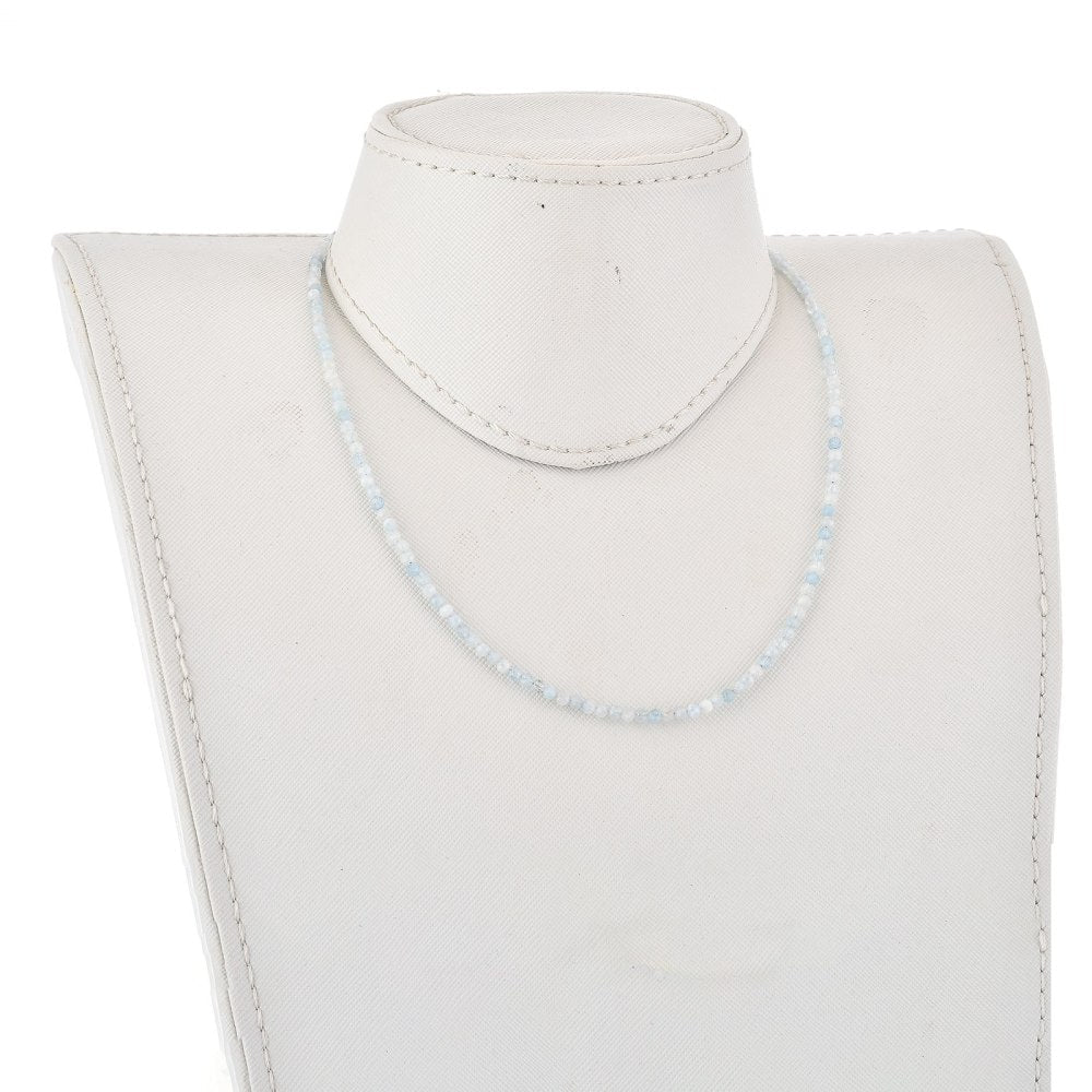 Collana in Acquamarina Naturale in ottone - calma e serenità - Clorophilla Shop
