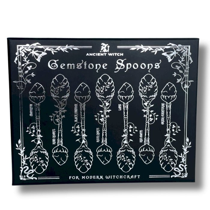 CONFEZIONE 7 CUCCHIAINI CON PIETRE GREZZE - Bronzo - Clorophilla Shop