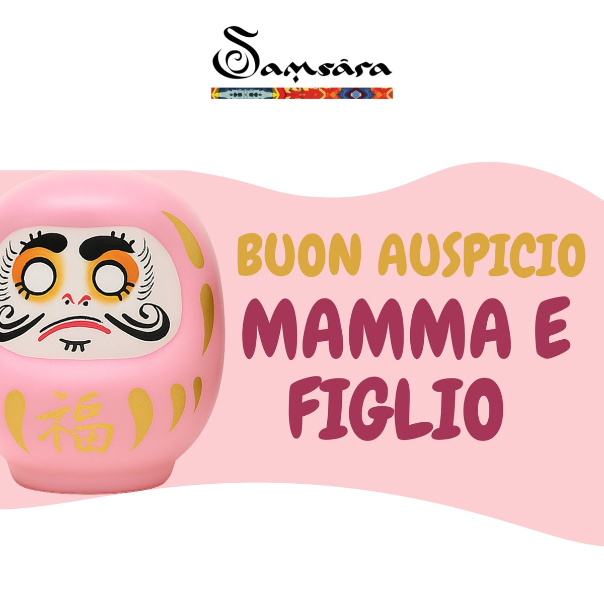DARUMA ROSA Amuleto Portafortuna Gravidanza e Maternità - Speranza e buon auspicio - Clorophilla Shop