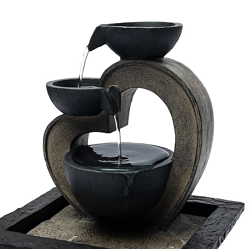 FONTANA D'ACQUA ZEN CUORE - Luce led integrata - Clorophilla Shop