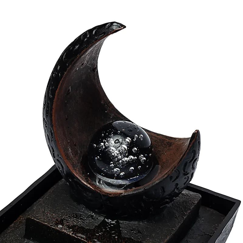 FONTANA D'ACQUA ZEN LUNA CON SFERA - Luce led integrata - Clorophilla Shop