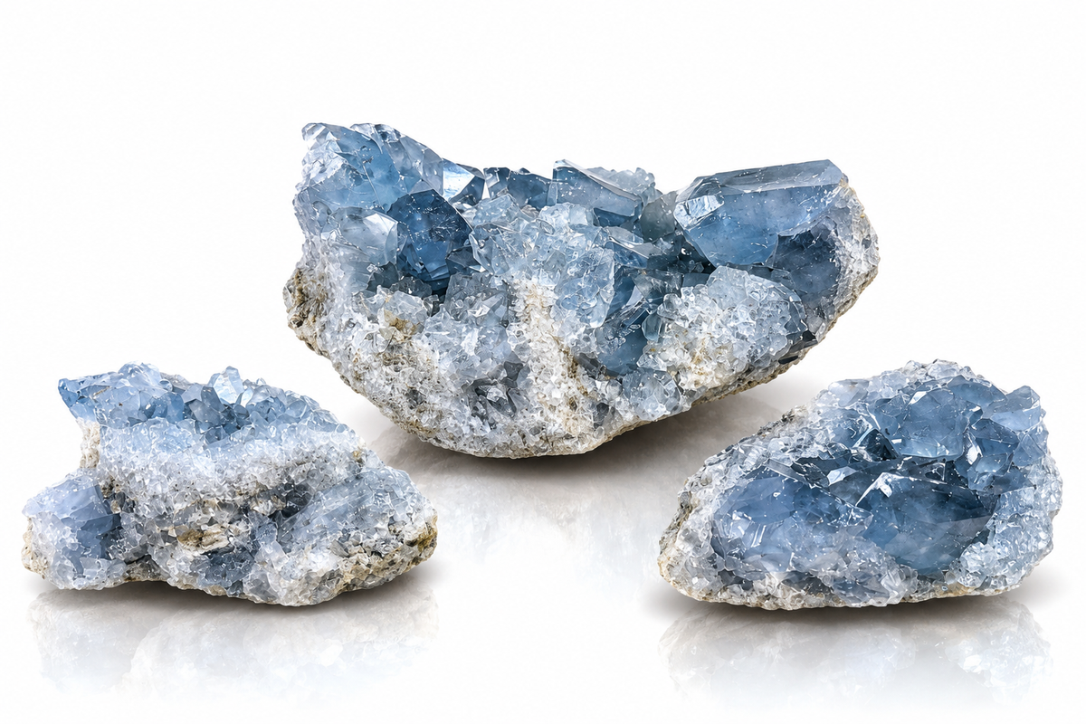 Drusa di Celestina Naturale Grezza – Drusa di Cristalli Azzurri