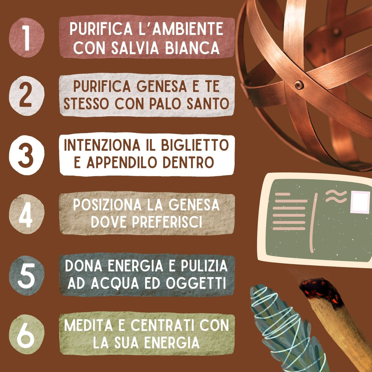 Genesa Crystal in Rame crudo 99% artigianale, incluso kit intenzione e purificazione - Clorophilla Shop