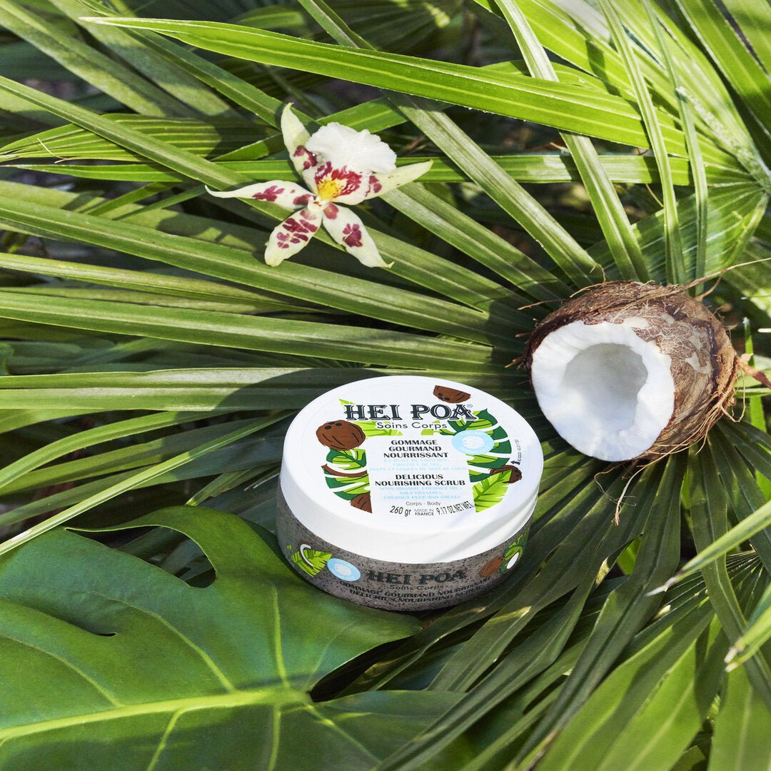 HEI POA GOMMAGE GOURMAND NOURISSANT - Scrub Olio di cocco bio, Cristalli di sale, Polpa e gusci di cocco - Clorophilla Shop