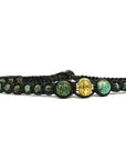 Samsara Cavigliera tibetana Shamballa con pietre - TURCHESE AFRICANO FILO NERO | Scopri su Clorophilla Shop