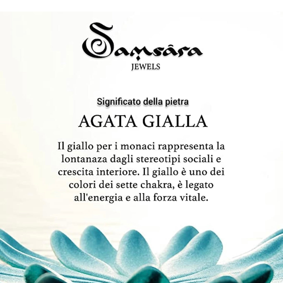 Samsara Cavigliera tibetana Shamballa con pietre - AGATA GIALLA FILO BIANCO | Scopri su Clorophilla Shop